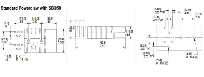 SB 50 PCB Multipole Connector