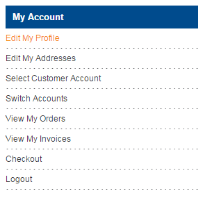 My Account Options