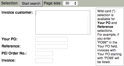 View My Puchase (Invoice) History Search