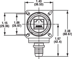 Square Flange Receptacle Right Angle 2