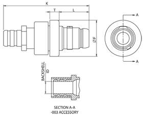 In Line Plug With Threaded Backshell