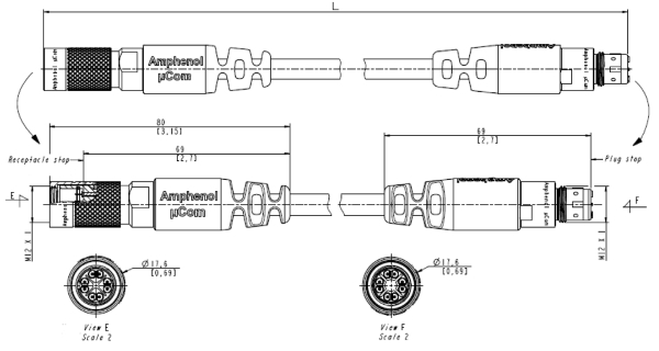 μCOM Plug - μCOM InLine Receptacle μCOM Plug - μCOM InLine Receptacle