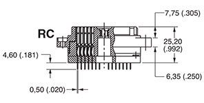 DL/DLM2-96 Receptacle Side View RC