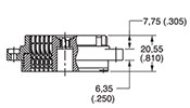 DL/DLM3-60 Receptacle Side View Crimp