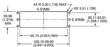 DL/DLM5-260 Receptacle Panel Cutout