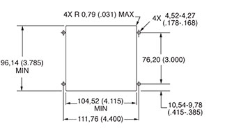 DL4-624 Receptacle Panel Cutout