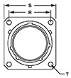 KPT02/KPSE02/MS3112/MS3122 Receptacle Front View