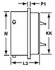 KPT02/KPSE02/MS3112/MS3122 Receptacle Top View