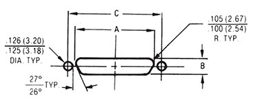 Micro-D Plug and Receptacle Panel Cutout Dimensions
