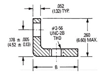 90º Angle Mounting Bracket Dimensions 2