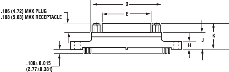 Micro-D Board Straight Dimensions