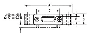 Micro-D Board Right Angle Dimensions