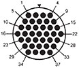 Mating Face of Pin Insert 37 Contacts