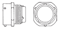 MS3474 Jam Nut Receptacle Front/Side