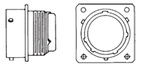M3470 Narrow Flange Receptacle Front/Side