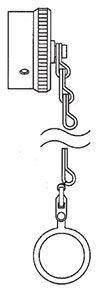 Metal Dust Cap for Receptacle Jam Nut with Sash Chain and Ring