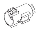 Side View In-Line Receptacle with PCB Contacts