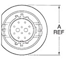 Snap-Thru Receptacle Type T Front-Face View 10 Position