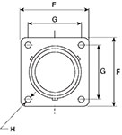 Standard Flanged Receptacle Front View
