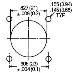 Connector Mounting Plate-2-4 Circuit Plug Mounting Dimensionsv