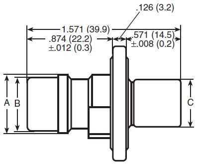 2-4 Circuit Flanged Plug Dimensions