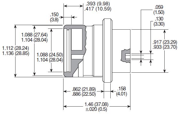 8-10 Circuit Flanged Plug Dimensions