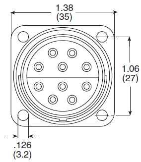 8-10 Circuit Flanged Plug Dimensions