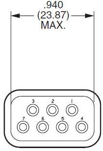 Rectangular Sure-Seal® Connector 120-1873-007* Dimensions