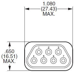 Rectangular Sure-Seal® Connector 120-1873-007* Dimensions