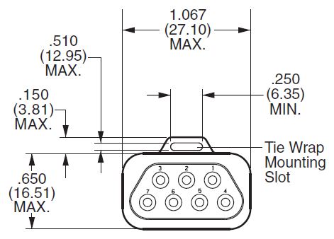 Rectangular Sure-Seal® Connector 120-1874-007* Dimensions