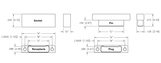 Ulti-Mate Nano Wired Dual Row Single Ended Dimensions-Socket
Ulti-Mate Nano Wired Dual Row Single Ended Dimensions-Pins
Ulti-Mate Nano Wired Dual Row Single Ended Dimensions-Receptacle
Ulti-Mate Nano Wired Dual Row Single Ended Dimensions-Plug