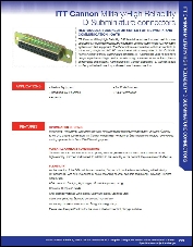 ITT Cannon Military/High Reliability D-Sub Series ITT Cannon Military/High Reliability D-Sub Series